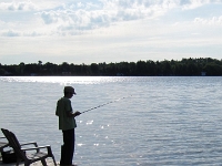 32329CrLe - Family cottage vacation - Zach and Andy dock fishing.JPG